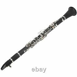 (black)Clarinet Set 17 Key Wood Bb Beginner Student Clarinet Instrument With