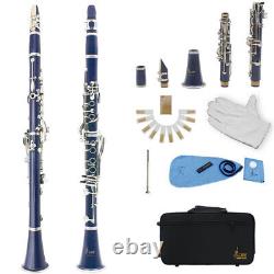 (blue)17 Key BB Tone Bakelite Clarinet With Anti-Oxidation Nickel Plating Button